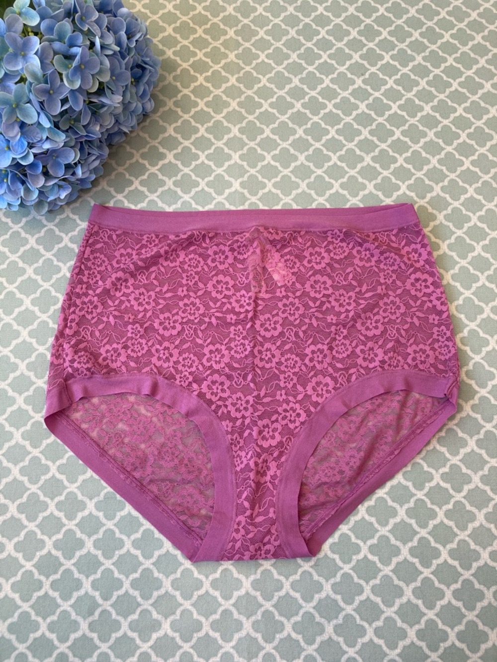 Victoria’s Secret No Show Lace High Rise Brief Mauve XL NWT